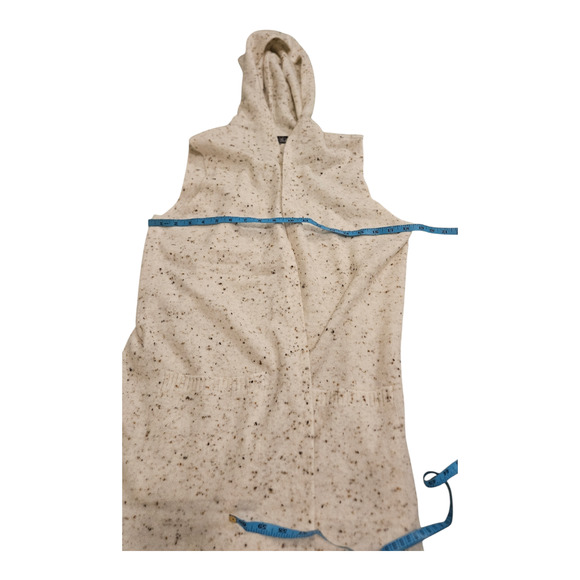 Verve Ami Small Sleeveless Beige Hooded Open Cardigan - Picture 7 of 8